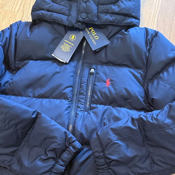 New NWT Polo Ralph Lauren Navy Puffer Jacket Big Boys Water- Repellent - Picture 1 of 10